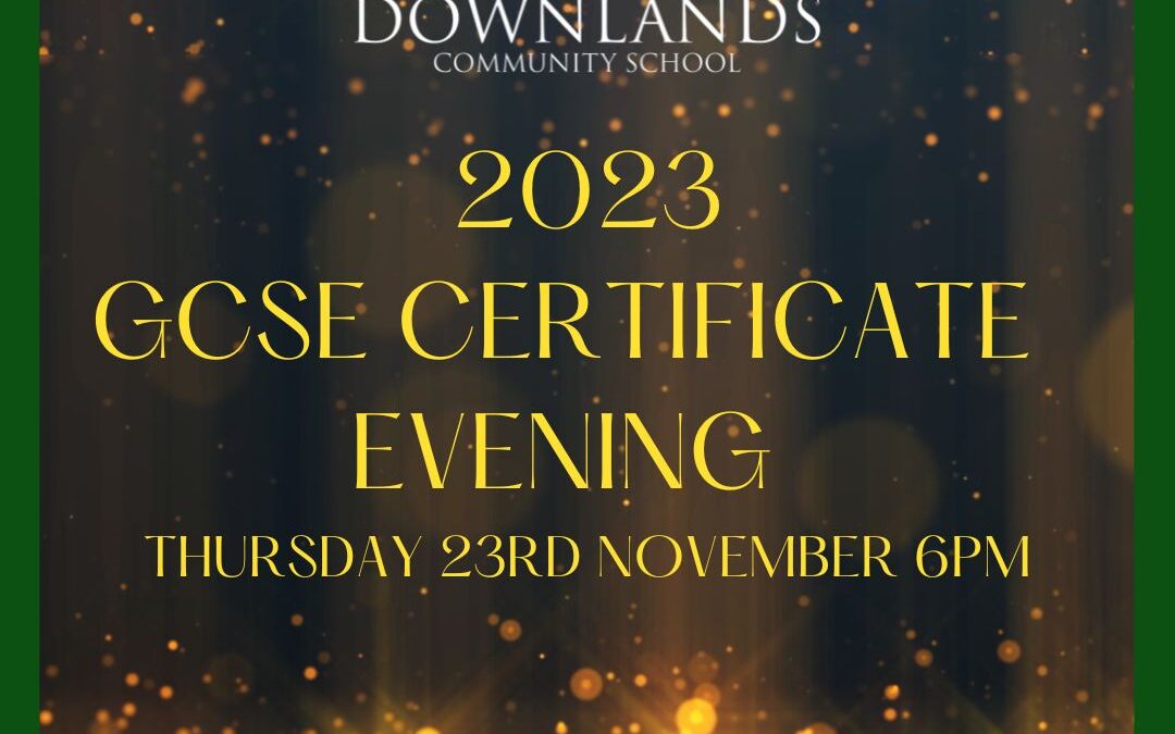 GCSE Certificate Evening 23rd November